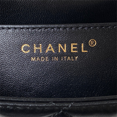 Ch*el small messenger bag lambskin gold tone metal black as4609