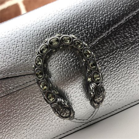 gu.cci dionysus S*per mini bag silver leather 476432