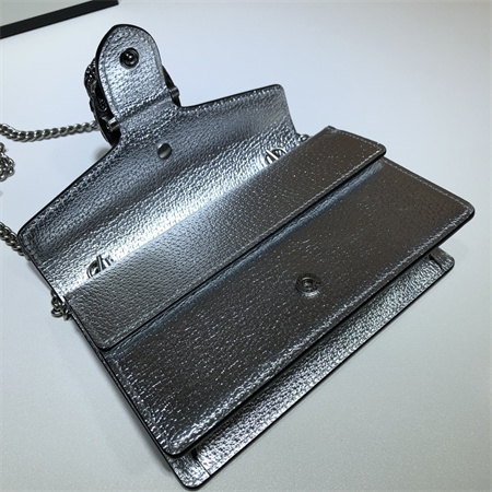 gu.cci dionysus S*per mini bag silver leather 476432