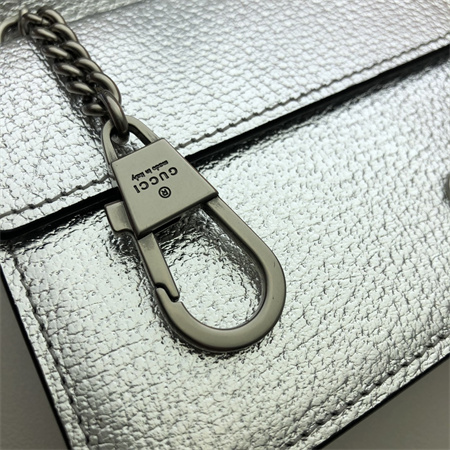 gu.cci dionysus S*per mini bag silver leather 476432