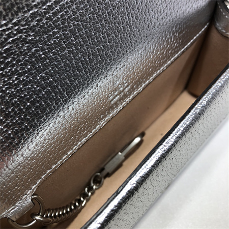 gu.cci dionysus S*per mini bag silver leather 476432