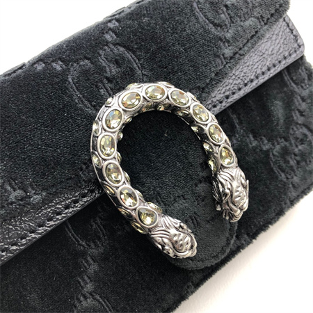 gu.cci dionysus S*per mini bag black velvet & leather 476432