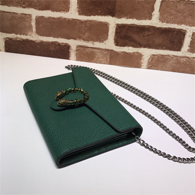 gu.cci dionysus gg S*p*e chain wallet green leather 401231