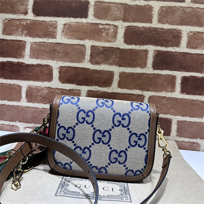 Gu.cci Horsebit 1955 Blue Jumbo GG Mini Bag 658574