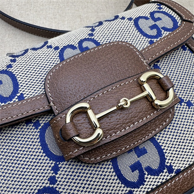 Gu.cci Horsebit 1955 Blue Jumbo GG Mini Bag 658574