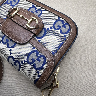 Gu.cci Horsebit 1955 Blue Jumbo GG Mini Bag 658574