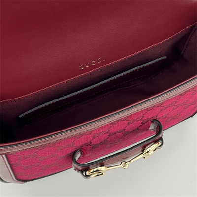 Gu.cci Horsebit 1955 Mini Bag GG Canvas Burgundy 658574