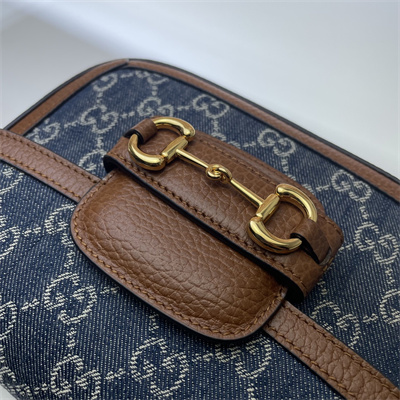 Gu.cci Horsebit 1955 Mini Bag Denim Blue 658574