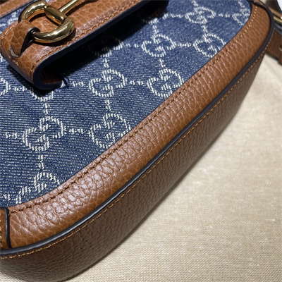 Gu.cci Horsebit 1955 Mini Bag Denim Blue 658574