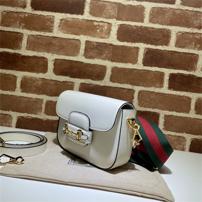 Gu.cci Horsebit 1955 Mini Bag White Leather 658574