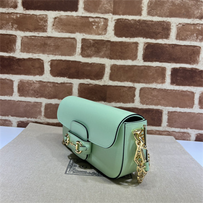Gu.cci Horsebit 1955 Small Shoulder Bag Green Leather 735178