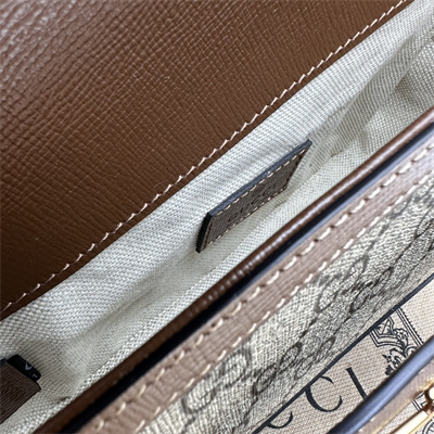 Gu.cci Horsebit 1955 Mini Shoulder Bag GG Canvas Brown 774209