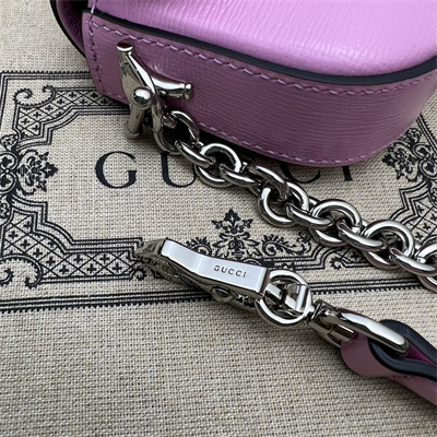 Gu.cci Horsebit 1955 Mini Shoulder Bag Pink Leather 774209
