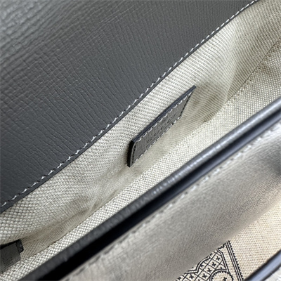 Gu.cci Horsebit 1955 Mini Shoulder Bag Grey Leather 774209