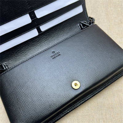 Gu.cci Horsebit 1955 Wallet With Chain Black Leather 621892