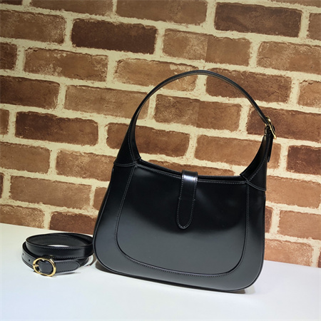 Gu.cci Jackie 1961 Small Shoulder Bag Black Smooth Leather 636709