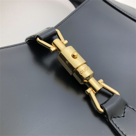 Gu.cci Jackie 1961 Small Shoulder Bag Black Smooth Leather 636709