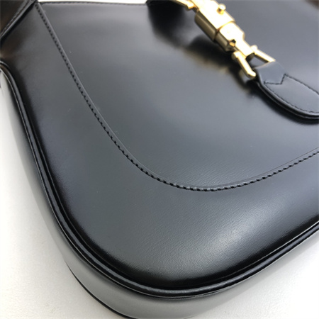 Gu.cci Jackie 1961 Small Shoulder Bag Black Smooth Leather 636709