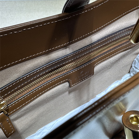 Gu.cci Jackie 1961 Small Shoulder Bag Brown Smooth Leather 636709