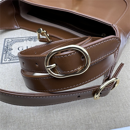 Gu.cci Jackie 1961 Small Shoulder Bag Brown Smooth Leather 636709