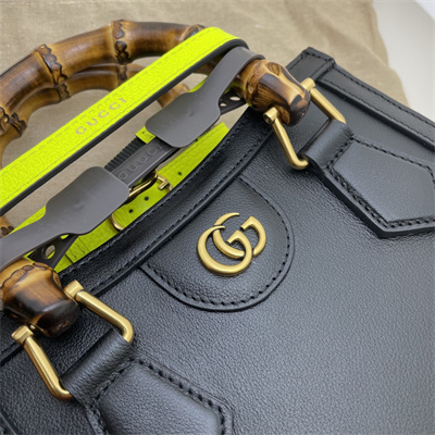 Gu.cci Diana Mini Tote Bag Black Leather 655661