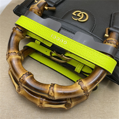 Gu.cci Diana Mini Tote Bag Black Leather 655661