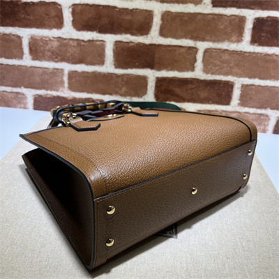 Gu.cci Diana Small Tote Bag Brown Leather 2 Straps 702721