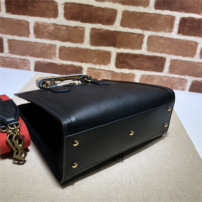 Gu.cci Diana Small Tote Bag Black Leather 2 Straps 702721