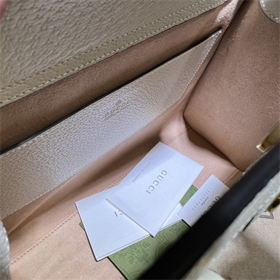 Gu.cci Diana Small Tote Bag White Canvas 2 Straps 702721