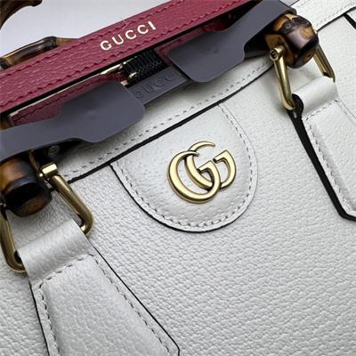 Gu.cci Diana Small Shoulder Bag White Leather 735153