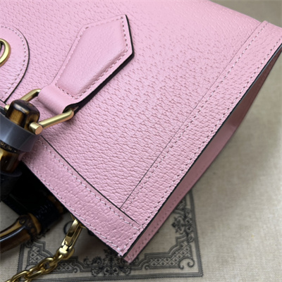Gu.cci Diana Small Shoulder Bag Pink Leather 735153
