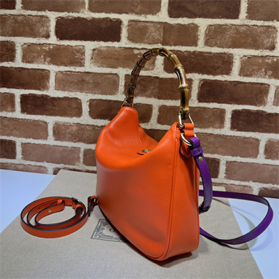 Gu.cci Diana Medium Shoulder Bag Orange Leather 746124