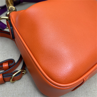 Gu.cci Diana Small Shoulder Bag Orange Leather 746251