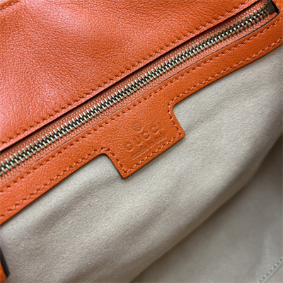 Gu.cci Diana Small Shoulder Bag Orange Leather 746251