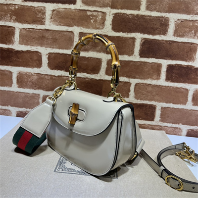 Gu.cci Bamboo 1947 Small Top Handel Bag Oatmeal Leather 675797