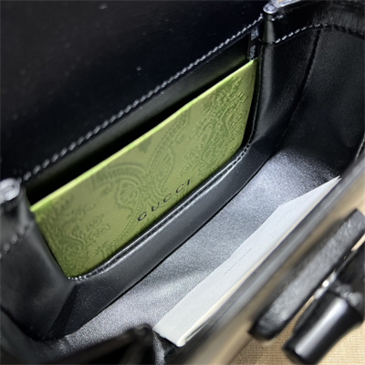 Gu.cci Bamboo 1947 Mini Top Handle Bag Black Leather 686864