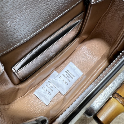 Gu.cci Bamboo 1947 Mini Top Handle Bag Oatmeal Leather 686864