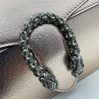 Gu.cci Dionysus Small Rectangular Bag Rose Gold Leather 499623