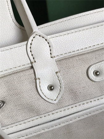 Go*ard saigon tote bag Go*ardine canvas & chevroches calfskin white