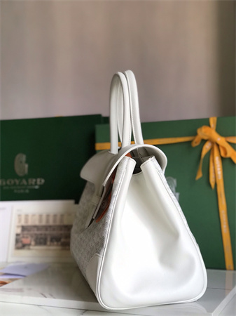 Go*ard saigon tote bag Go*ardine canvas & chevroches calfskin white