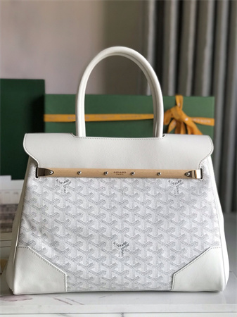 Go*ard saigon tote bag Go*ardine canvas & chevroches calfskin white