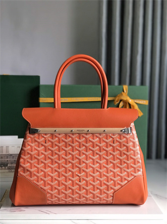 Go*ard saigon tote bag Go*ardine canvas & chevroches calfskin orange