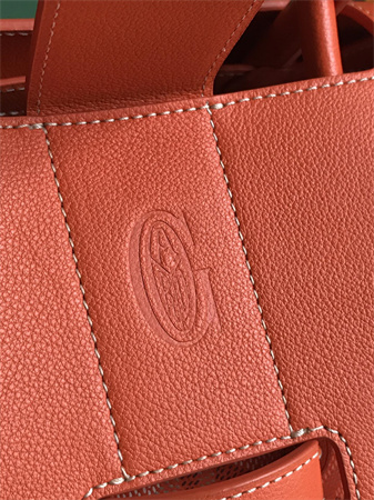 Go*ard saigon tote bag Go*ardine canvas & chevroches calfskin orange
