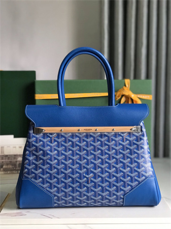 Go*ard saigon tote bag Go*ardine canvas & chevroches calfskin sky blue