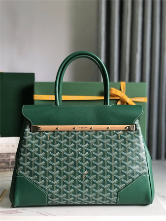 Go*ard saigon tote bag Go*ardine canvas & chevroches calfskin green