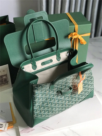 Go*ard saigon tote bag Go*ardine canvas & chevroches calfskin green