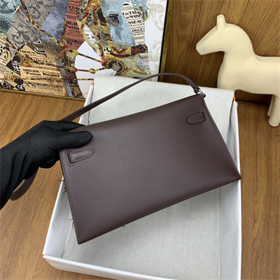 Kelly Elan Bag Goatskin Leather With Ostrich Feather Silver Tone Metal In Rouge Moyen HS