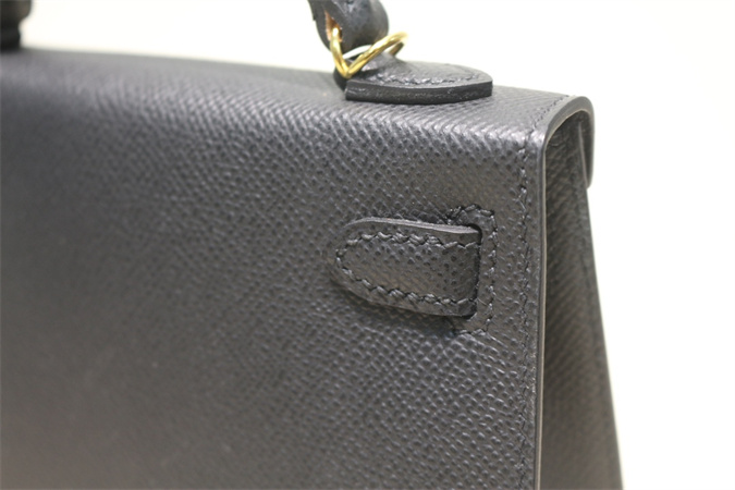 Kelly Mini II Bag Epsom Leather Gold/Silver Hardware In Black Color HS