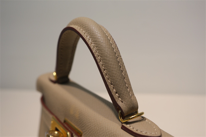 Kelly Mini II Bag Epsom Leather Gold/Silver Hardware In Trench Color HS