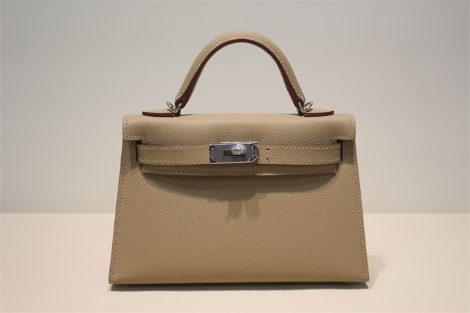 Kelly Mini II Bag Epsom Leather Gold/Silver Hardware In Trench Color HS